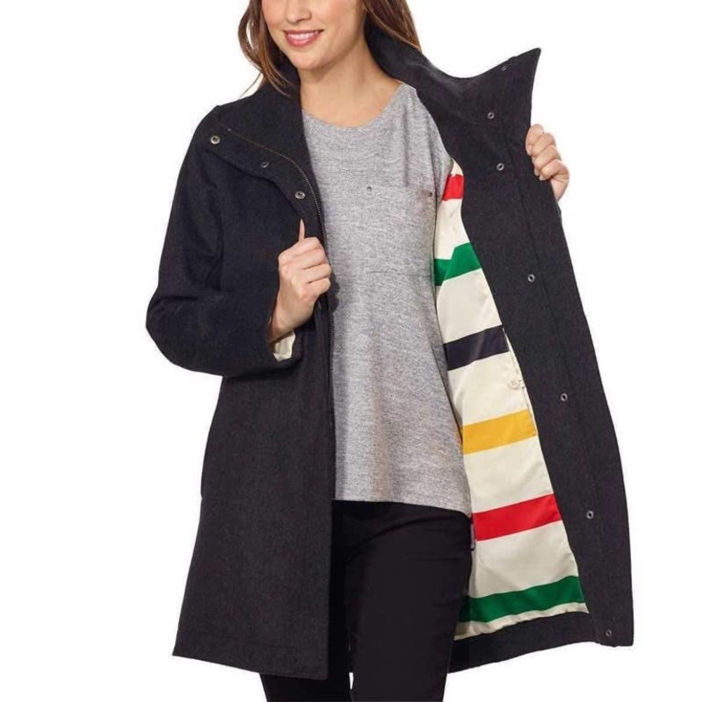 Pendleton Black Coat With Multicolor Lining - image 1